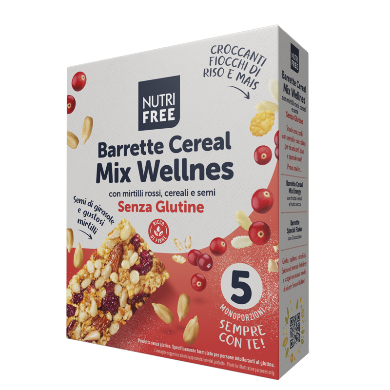 Barrette Cereal Mix Wellness senza glutine - Nutrifree