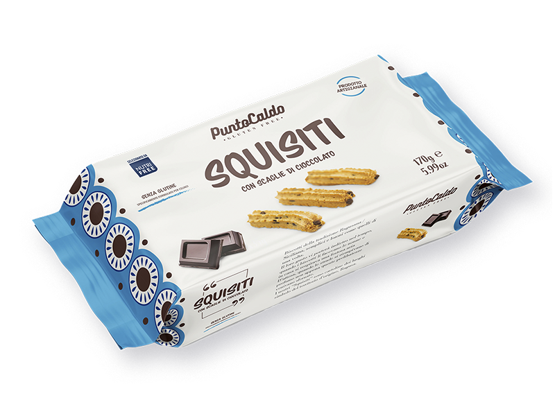 Biscotti Goccefrolla al cioccolato snack Nutrifree monoporzione gluten free  - gr.40 x 32 pezzi - Squisitaly
